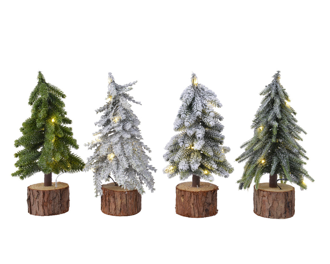 Battery Operated Tree Mini Battery Operated Frosted Snowy Mini Tree – ChristmasLightsandTrees.com