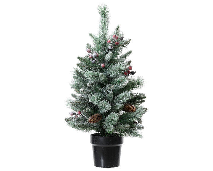 75cm Windham Mini Tree With Frosted Berries & Pinecones