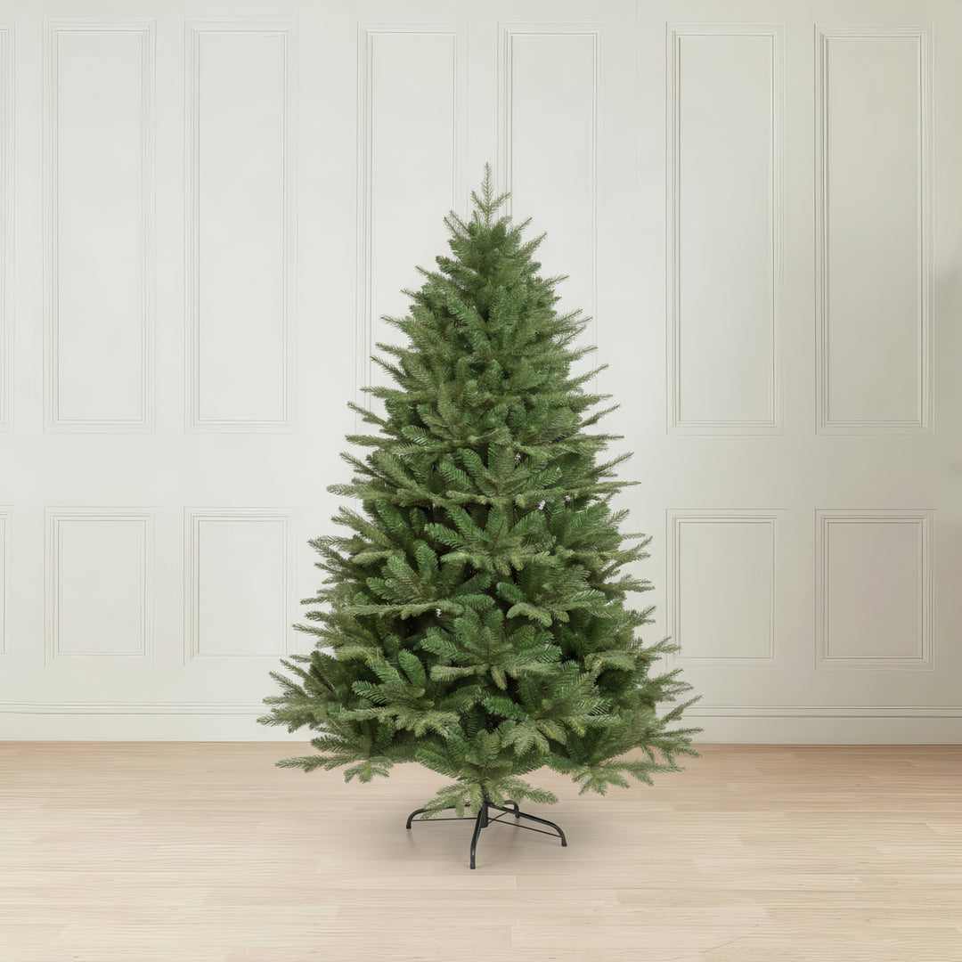 Green artificial Christmas tree