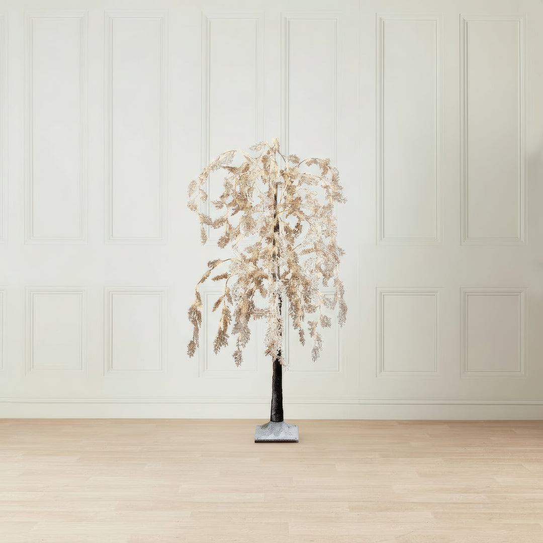 lumineo led willow tree w/ green leaves - 180cm