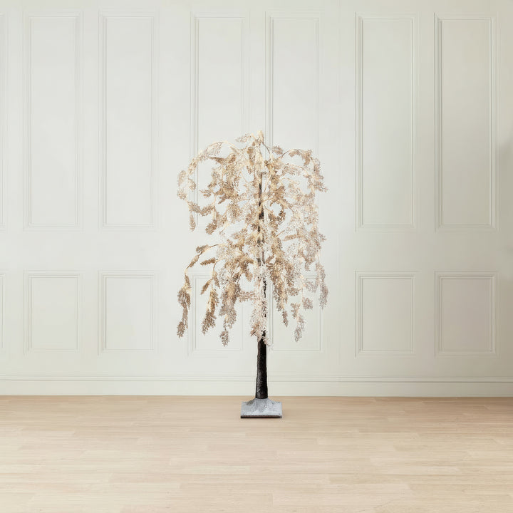 lumineo led willow tree w/ green leaves - 180cm