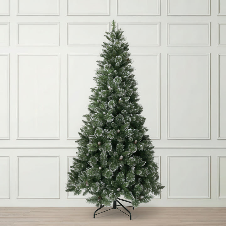 7.5ft Shimmery Bristle Pre-Lit Christmas Tree with 500 Warm White LEDs