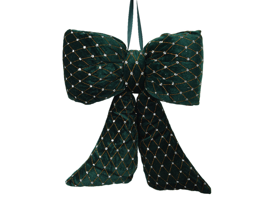 kaemingk velvet bow - dark green