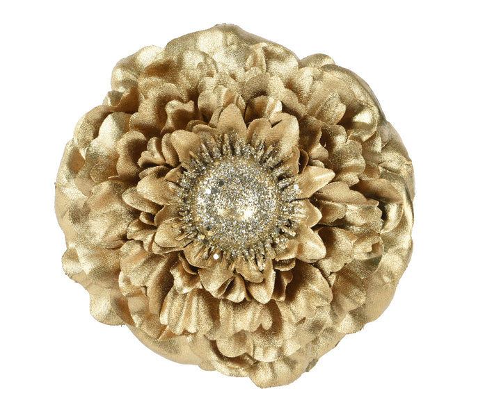 Zinnia Flower With Glitter Edge Gold