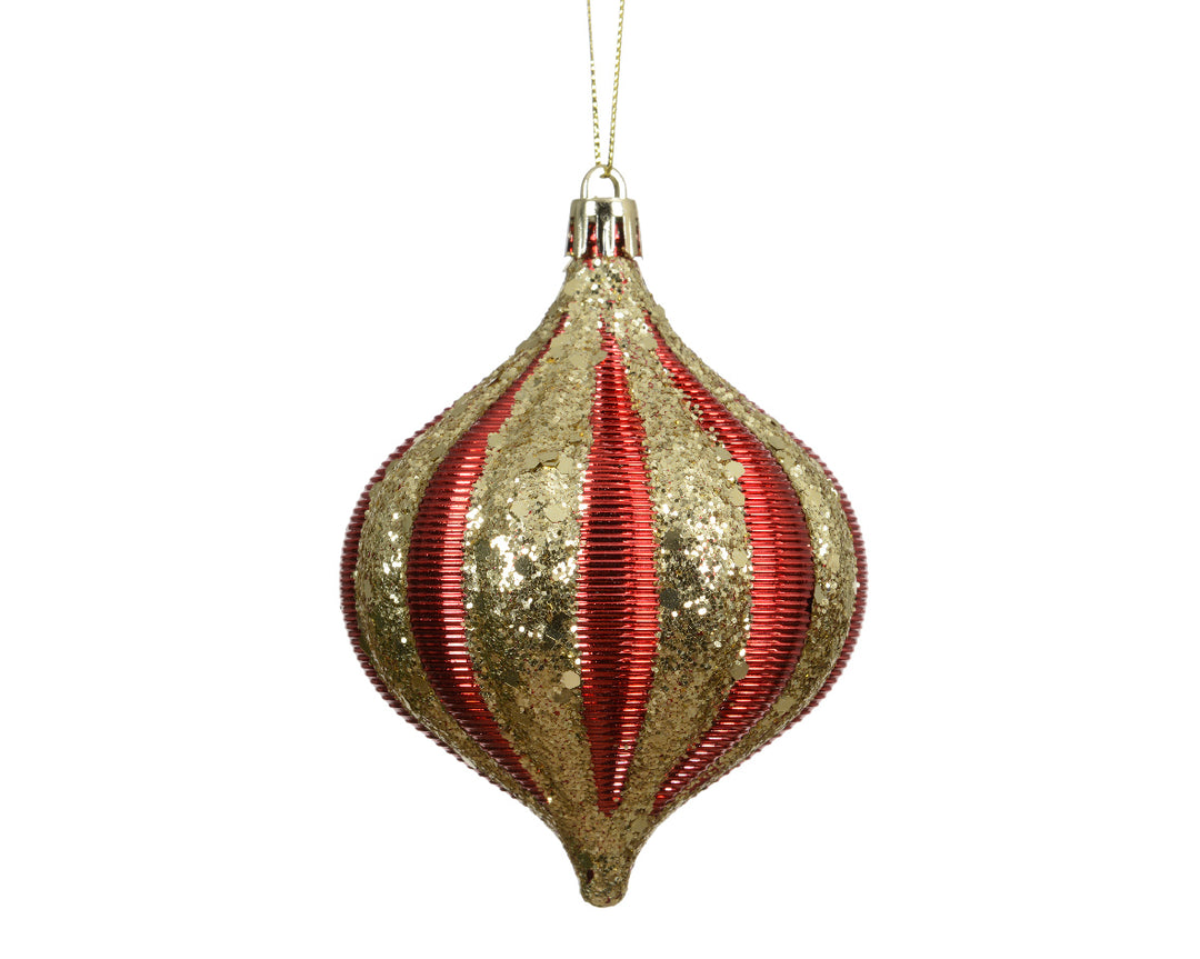 7.5cm Ornament Polystyrene Red & Gold