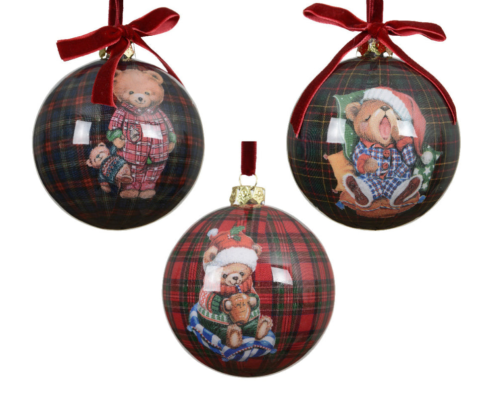 8cm Foam Bauble With Bears