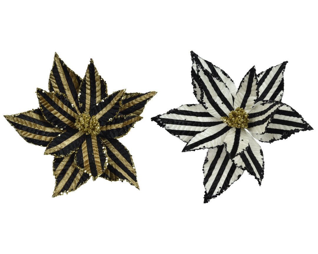 Clip On Poinsettia Striped