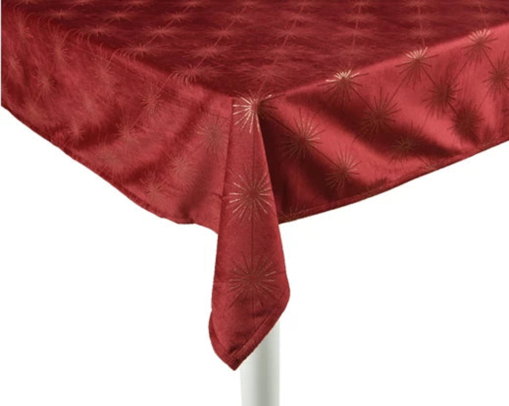 Christmas Tablecloth Red With Gold Foil  | 140 x 240cm