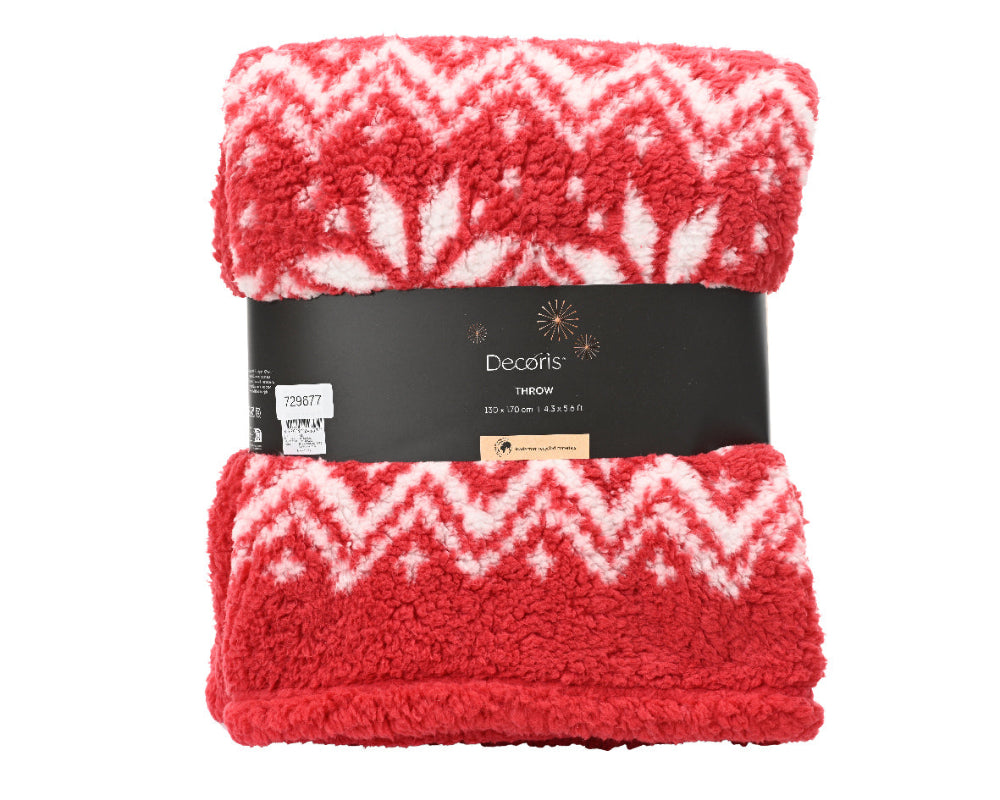 Red & White Throw 130x170cm