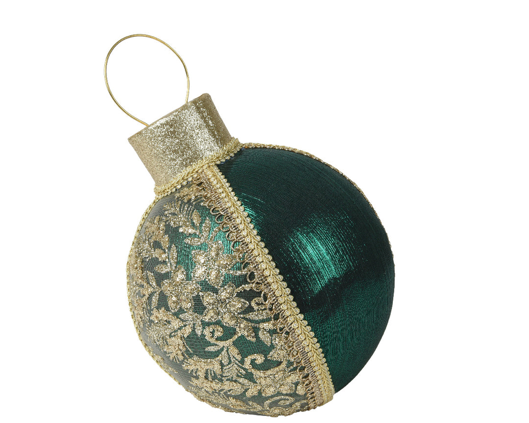 kaemingk bauble polyester w/ lace - green