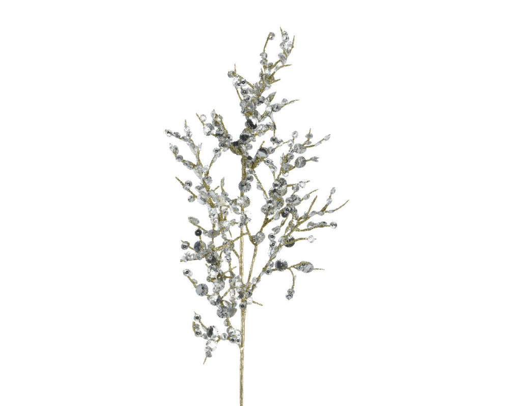 69cm Gold Spray With Silver Glitters