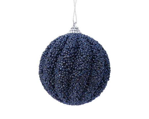 blue glitter christmas bauble