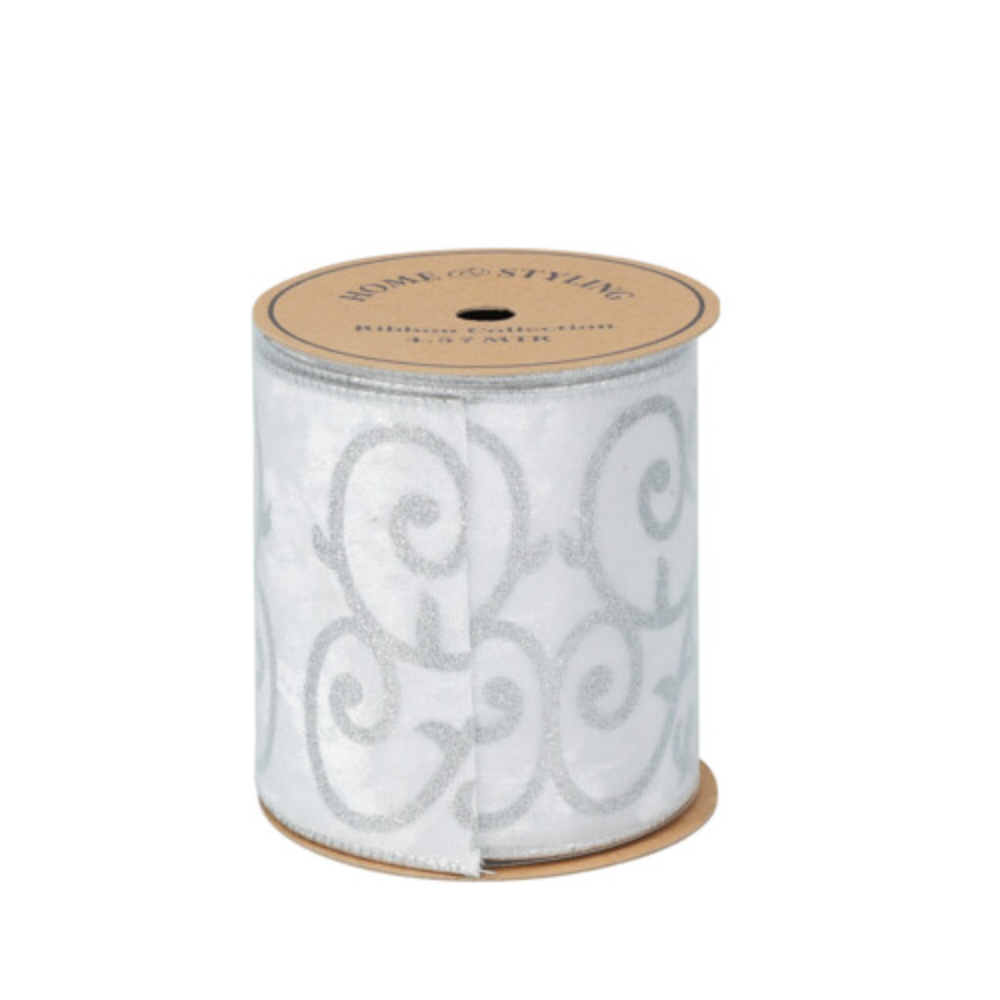 4.5m Velvet Ribbon - Silver