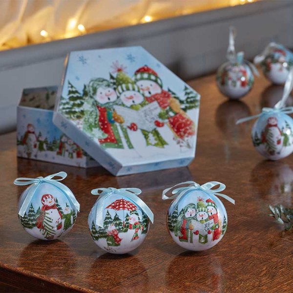 Vintage Baubles Singing Snowman - Set of 7