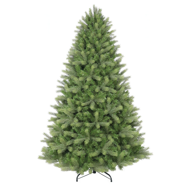 A 7ft artificial Kensington Fir Christmas tree with green needles, displayed on a metal stand.