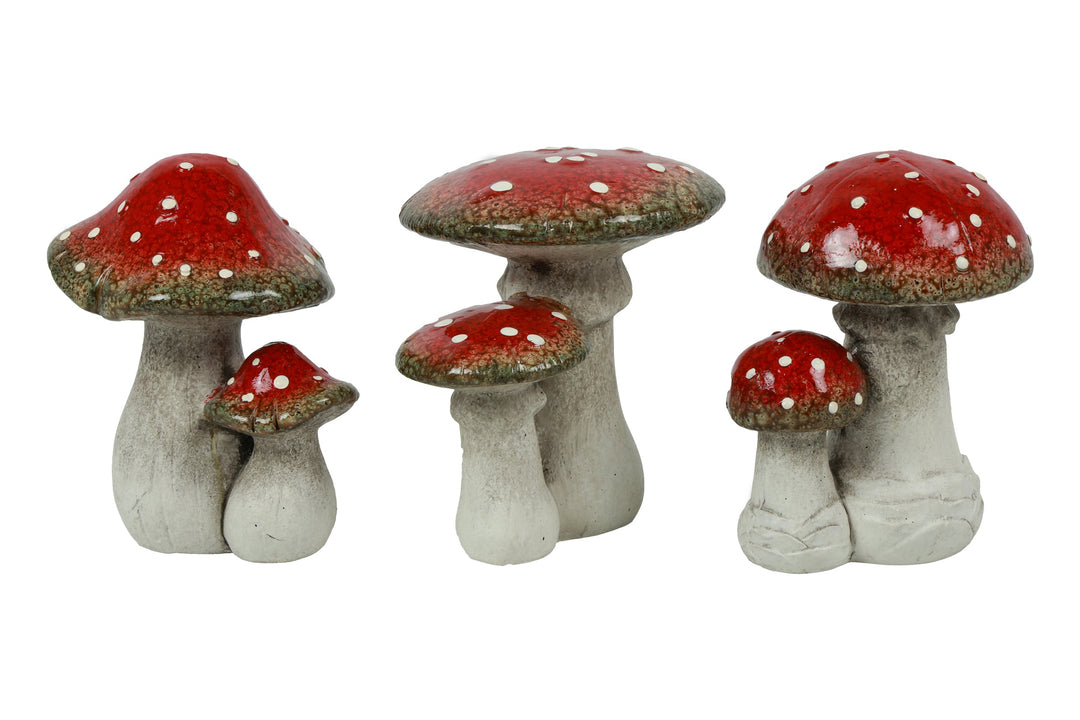 Fallon Mushroom Ornaments, Multicolour 2 large, 18.5cm