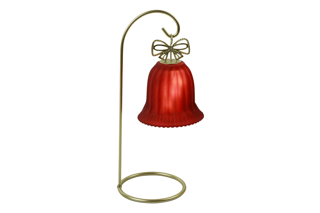 Charly LED Glass Bell with Stand Red / Single bell, 26.5cm