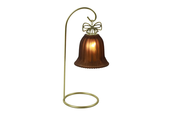 Charly LED Glass Bell with Stand Brown / Single bell, 26.5cm