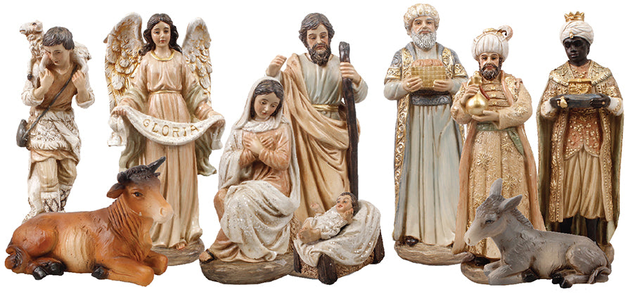 Nativity Set Pearlised 6 Inch