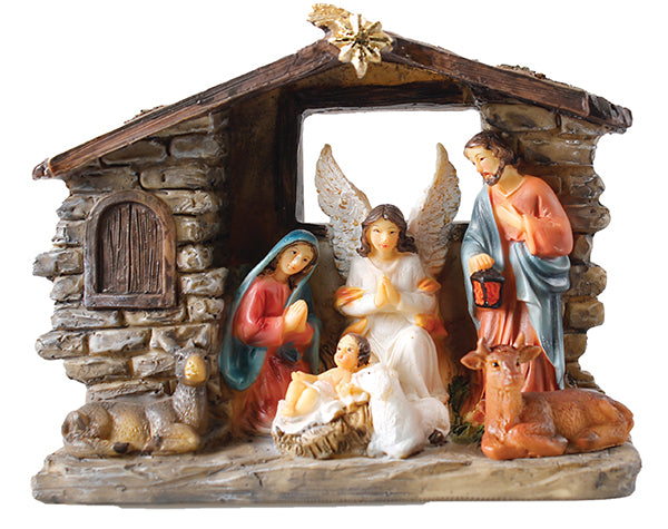 Resin Nativity/Holy Family/Coloured - 6 inch