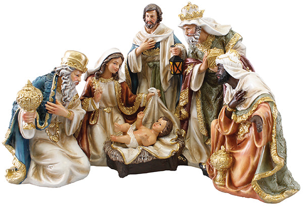 Nativity Set/Resin/Holy Family/Kings - 13 inch