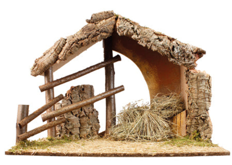 Nativity Shed With LED Lights 20 Inch