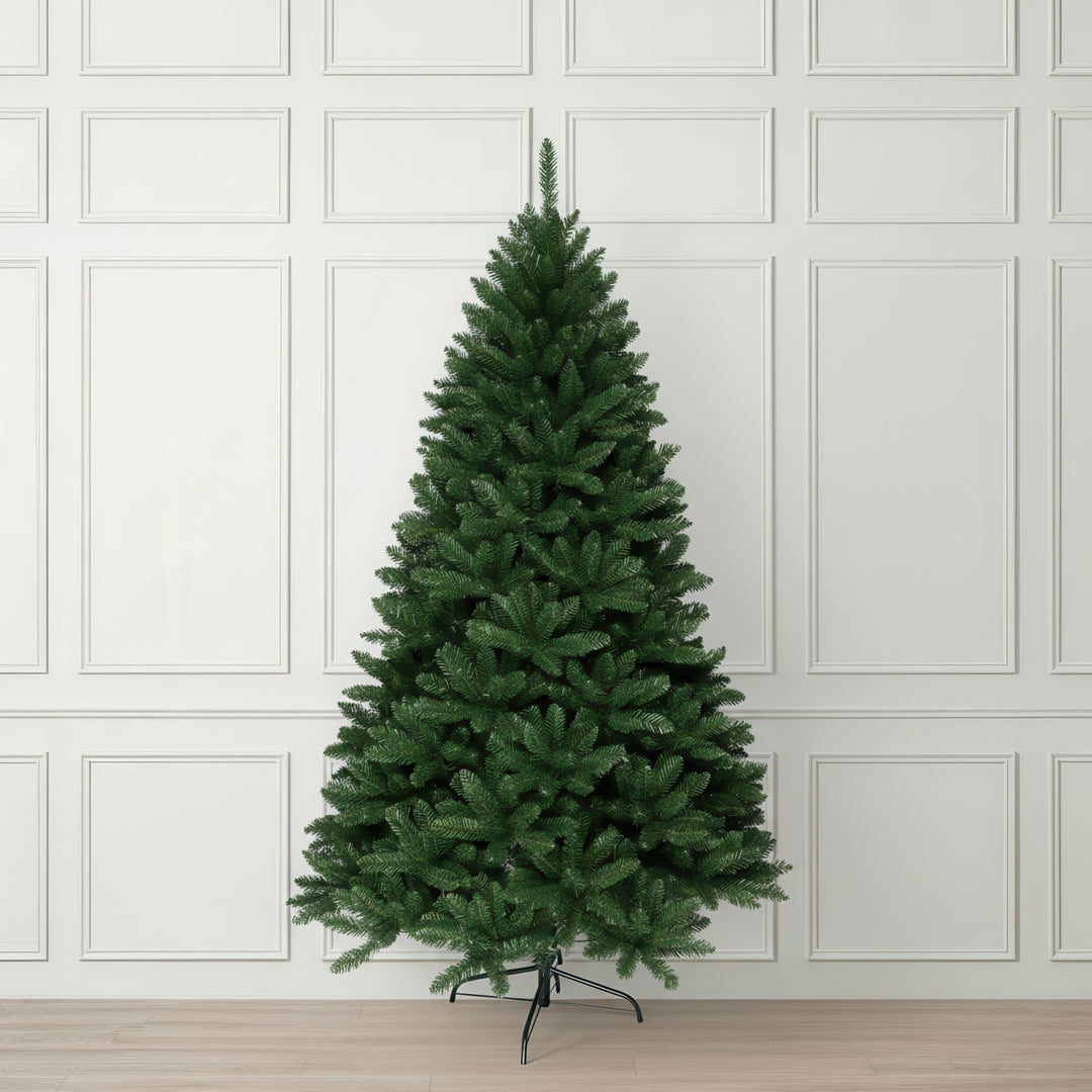 Green artificial Christmas tree
