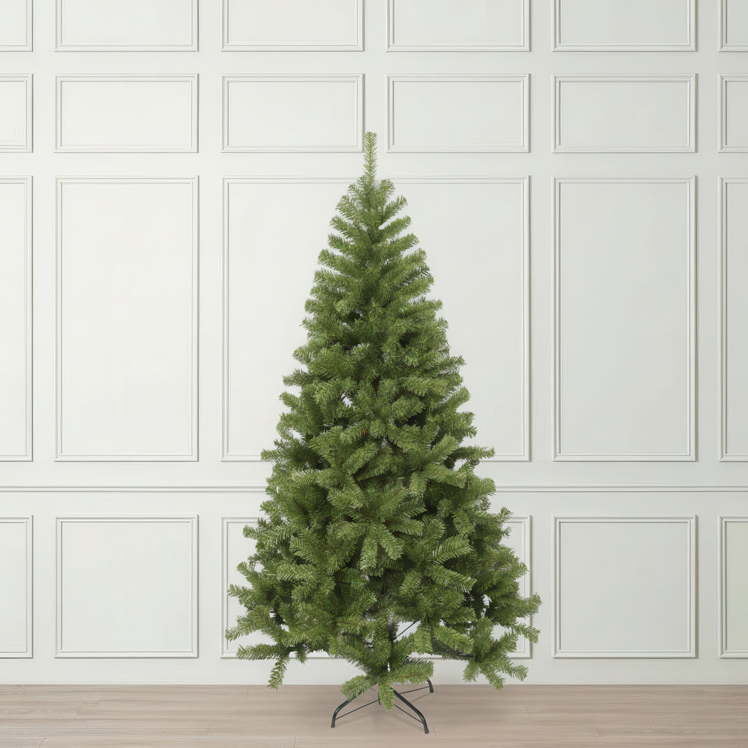 Green artificial Christmas tree