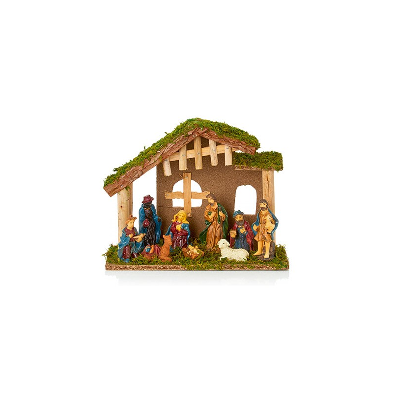 9PC 30 X 24CM WOODEN NATIVITY