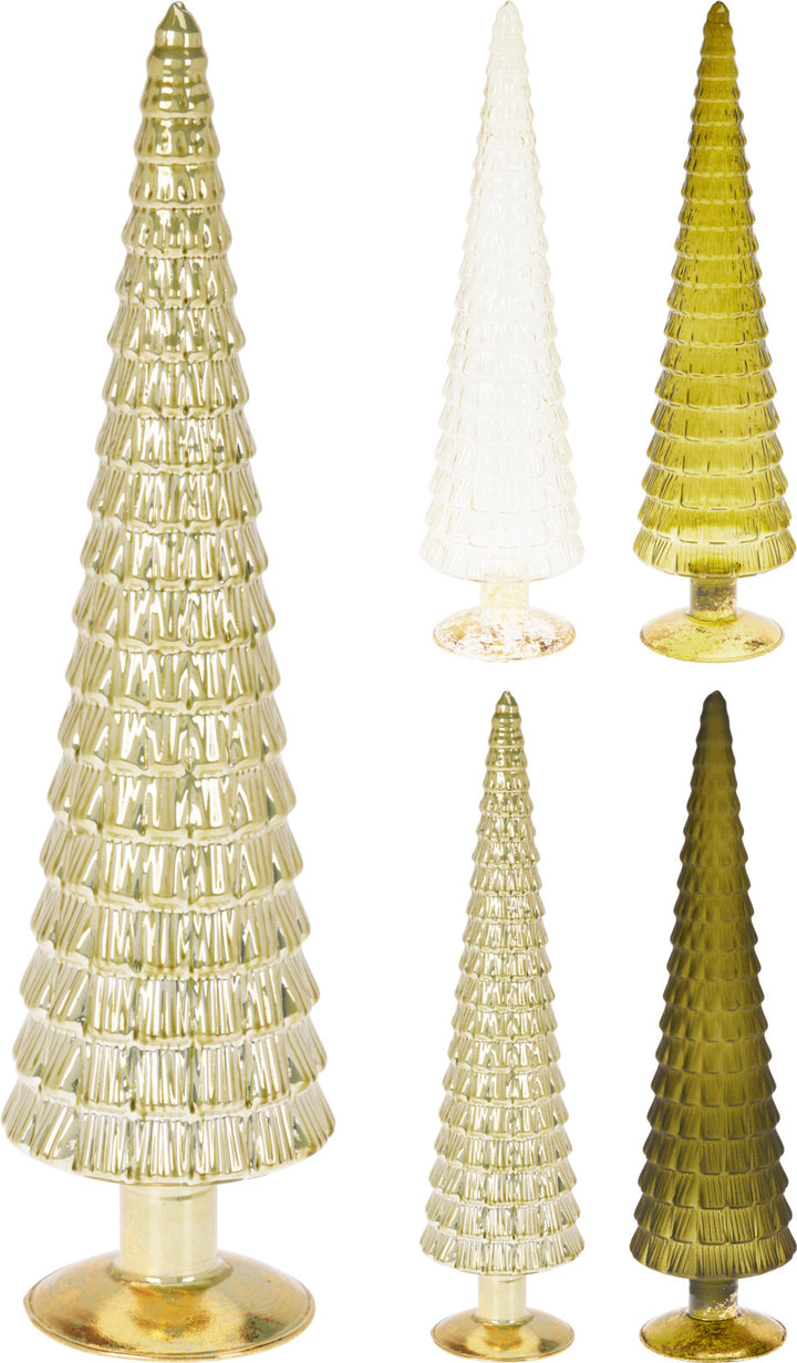 34cm Glass Tree - Green