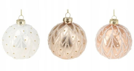 8cm Glass Bauble W/ Glitter check product