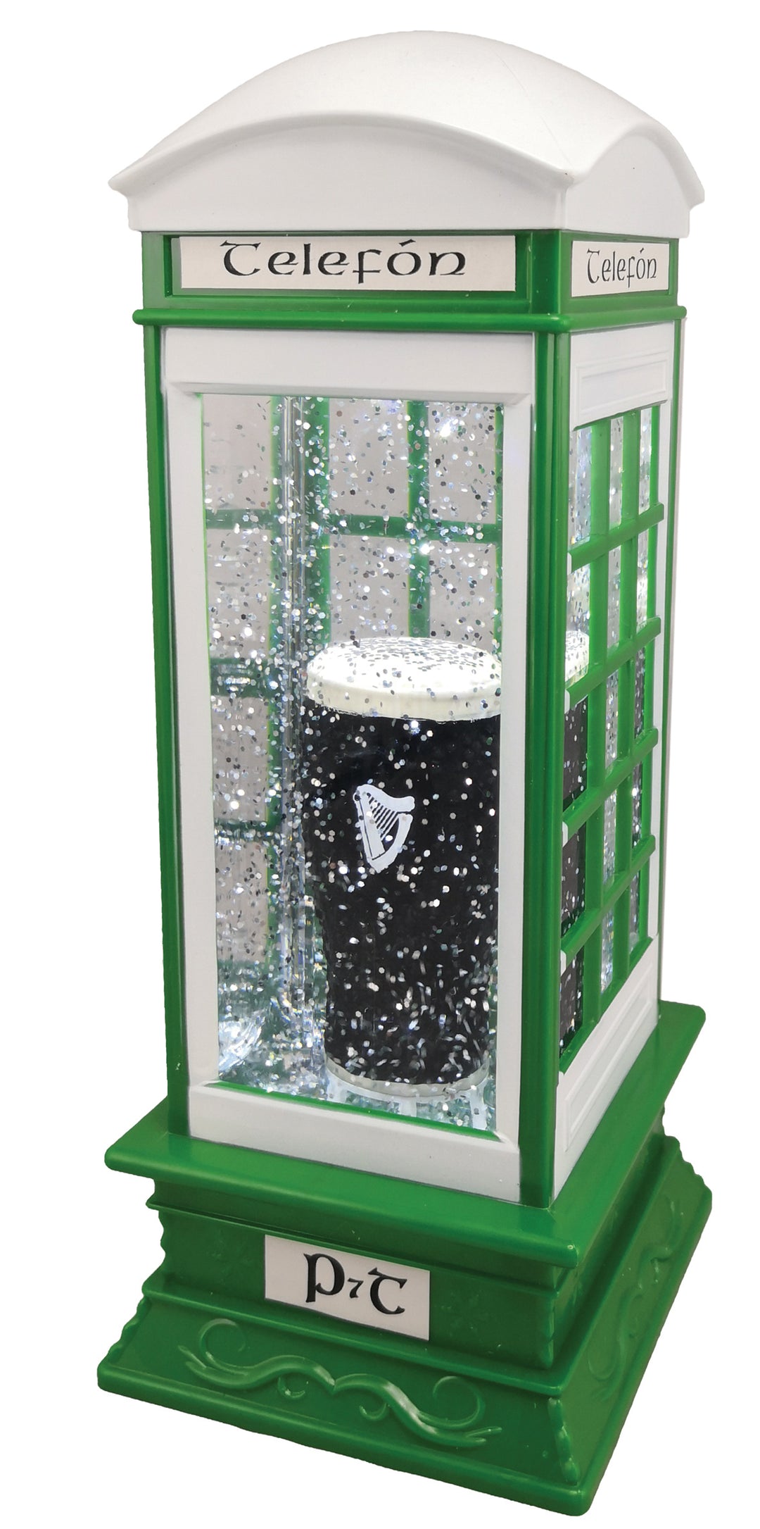 Glitter Irish Telephone Box with Pint of Stout