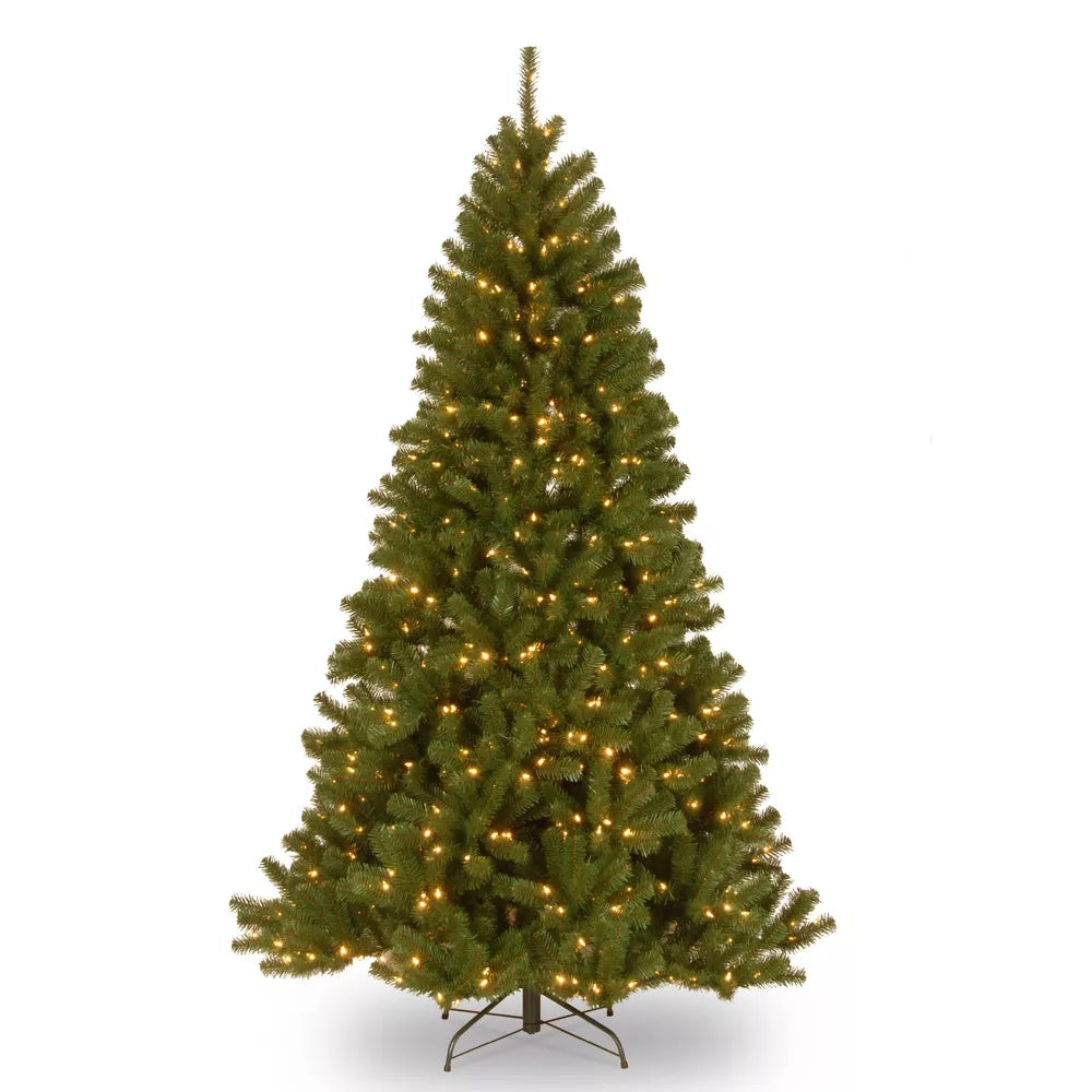 Newberry Spruce Pre-Lit Slim Christmas Tree w/ 450 Warm White LEDs