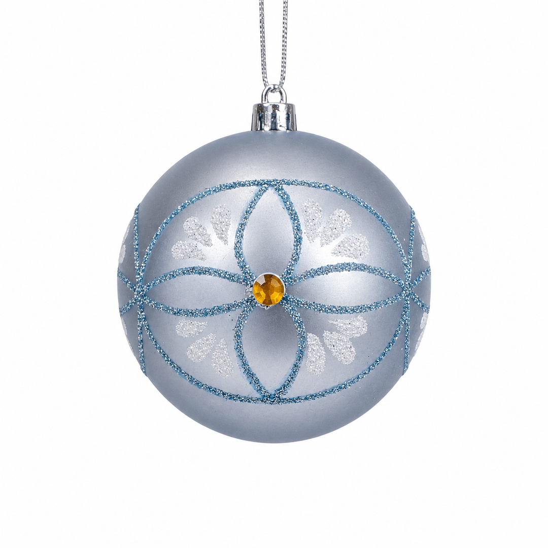 8cm Shatterproof Bauble - Sky Blue