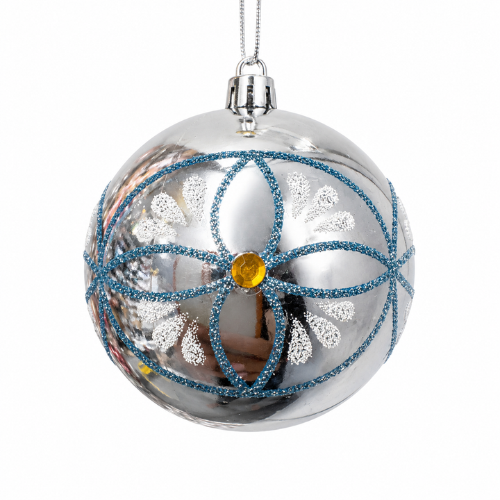 8cm Shatterproof Bauble - Sky Blue