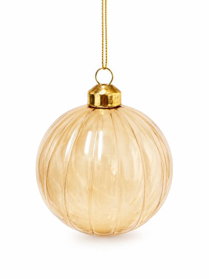 8cm Glass Bauble Assorted