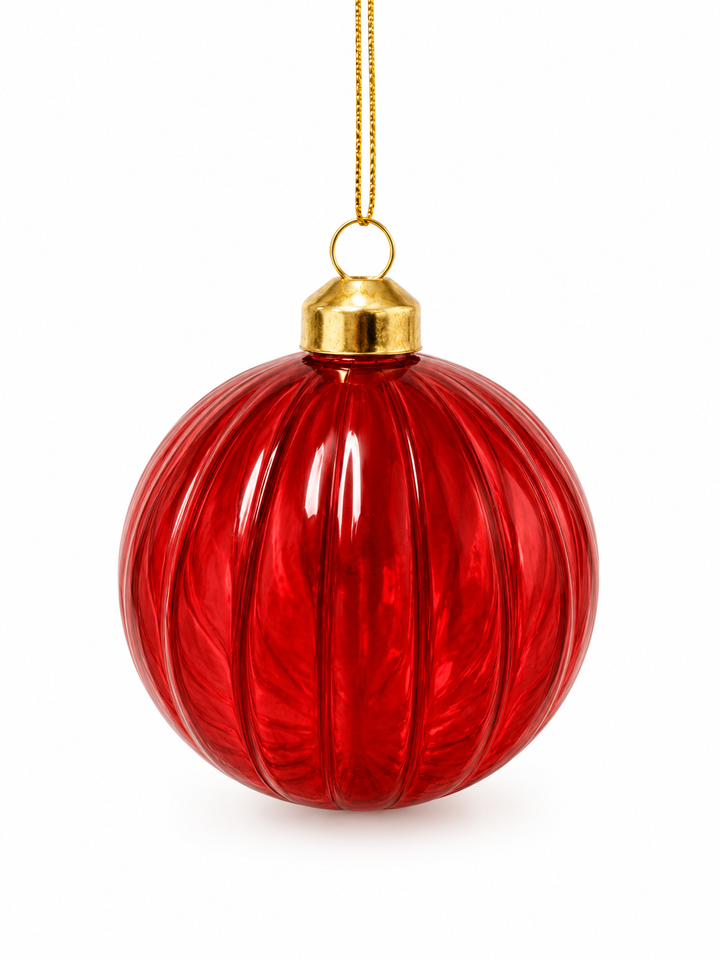 8cm Glass Bauble Assorted