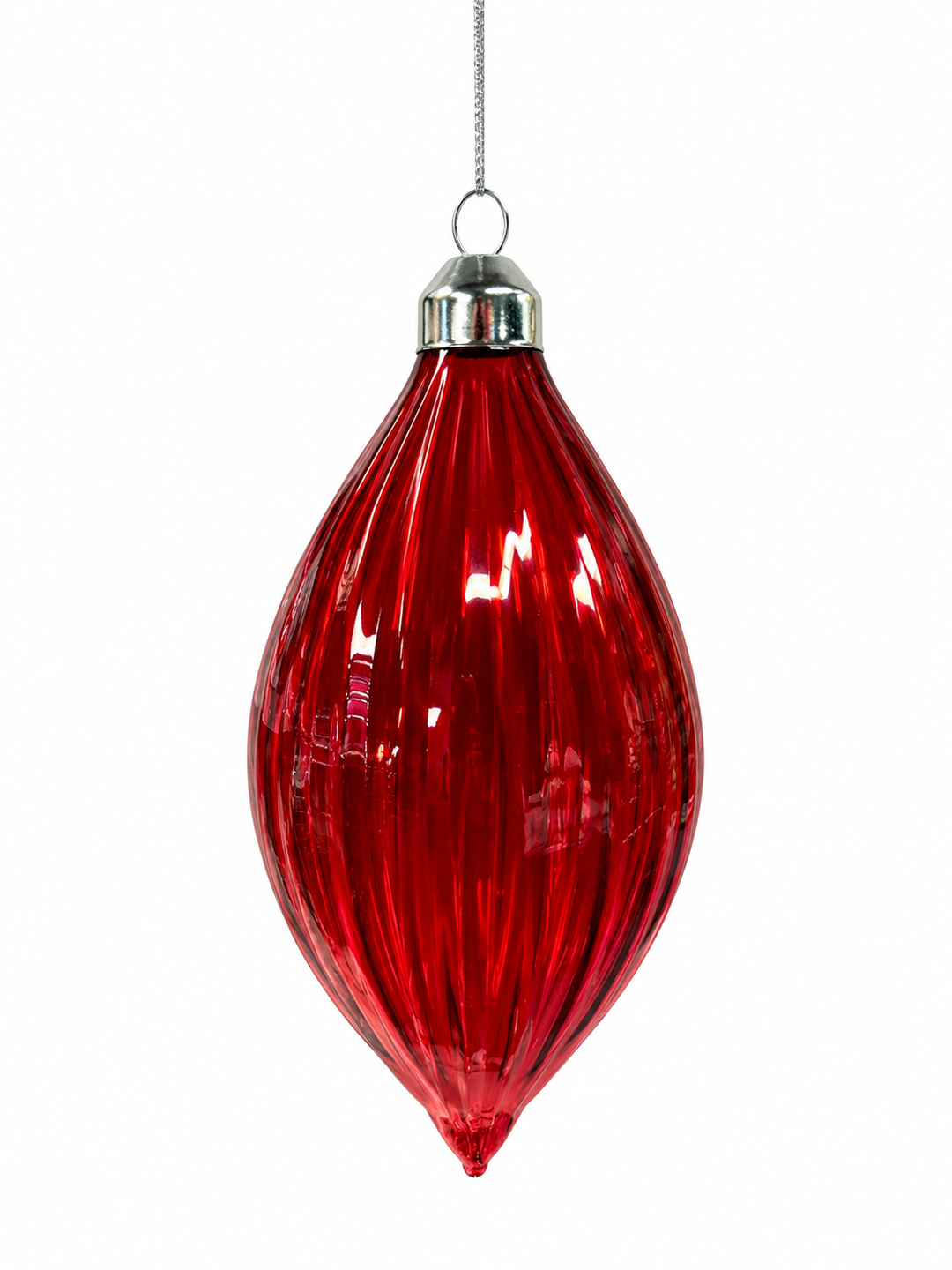 12cm Glass Drop - Red