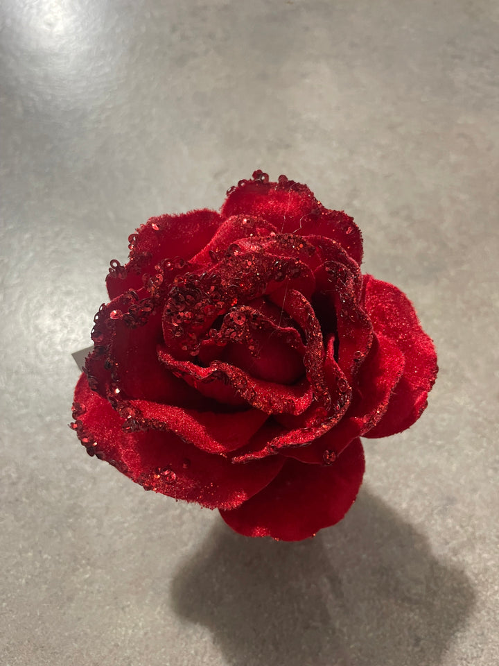 Clip On Velvet Rose