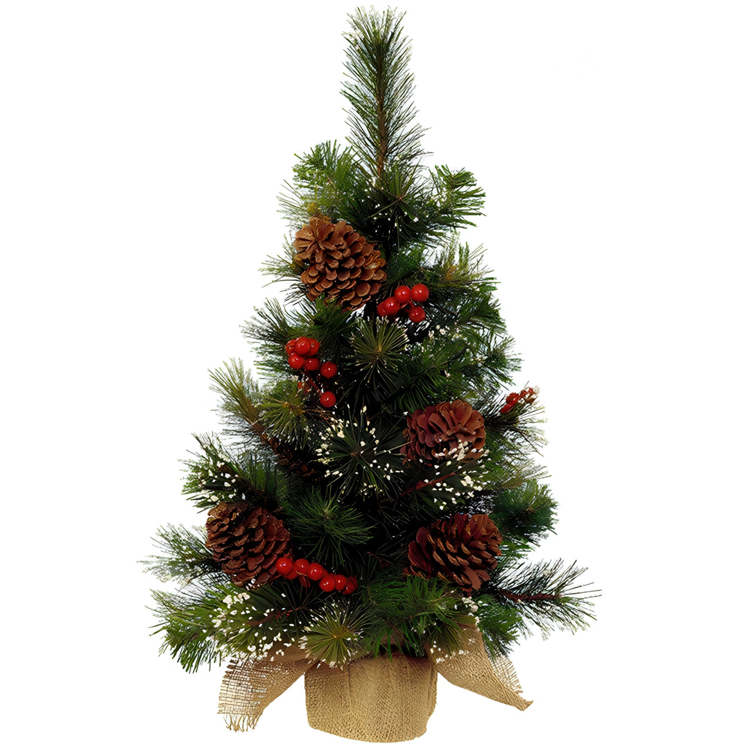 Ipswich Mini Christmas Tree with Snowy Berries & Pinecones
