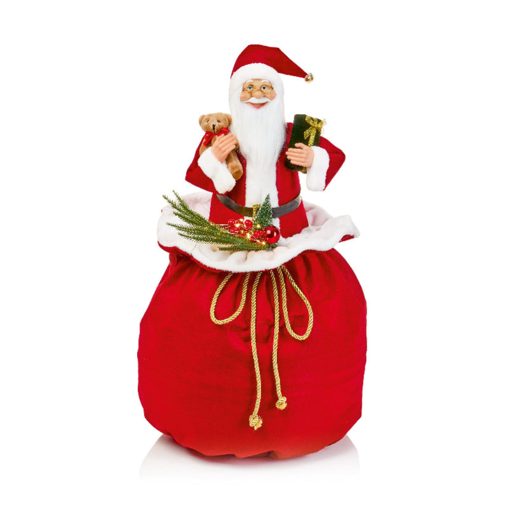 90cm Battery Operated Musical Santa Sitting in Giftbag