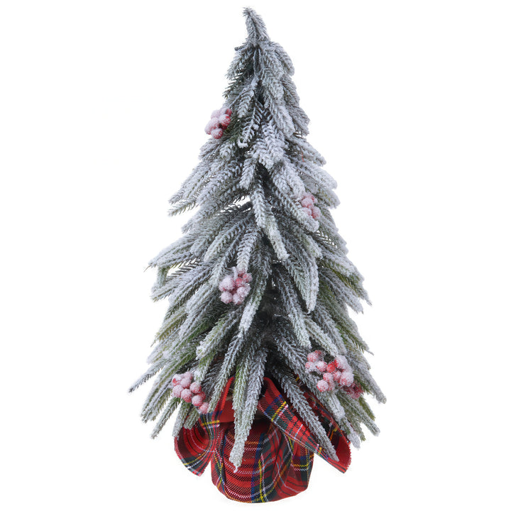 kaemingk mini snowy tree w/ berries