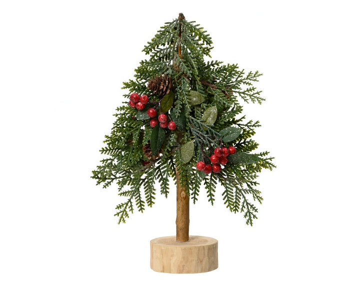 kaemingk mini tree w/ glitter & berries