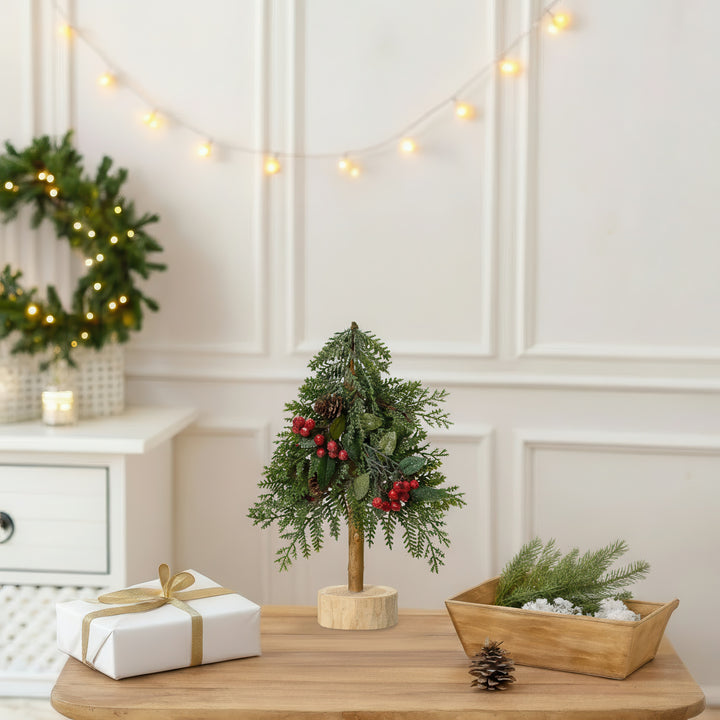 Mini Tree With Glitter & Berries