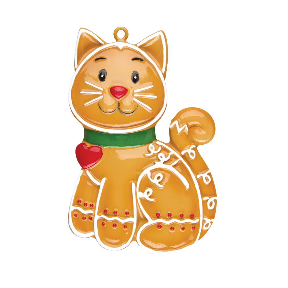 Gingerbread Cat Personalised Tree Decoration