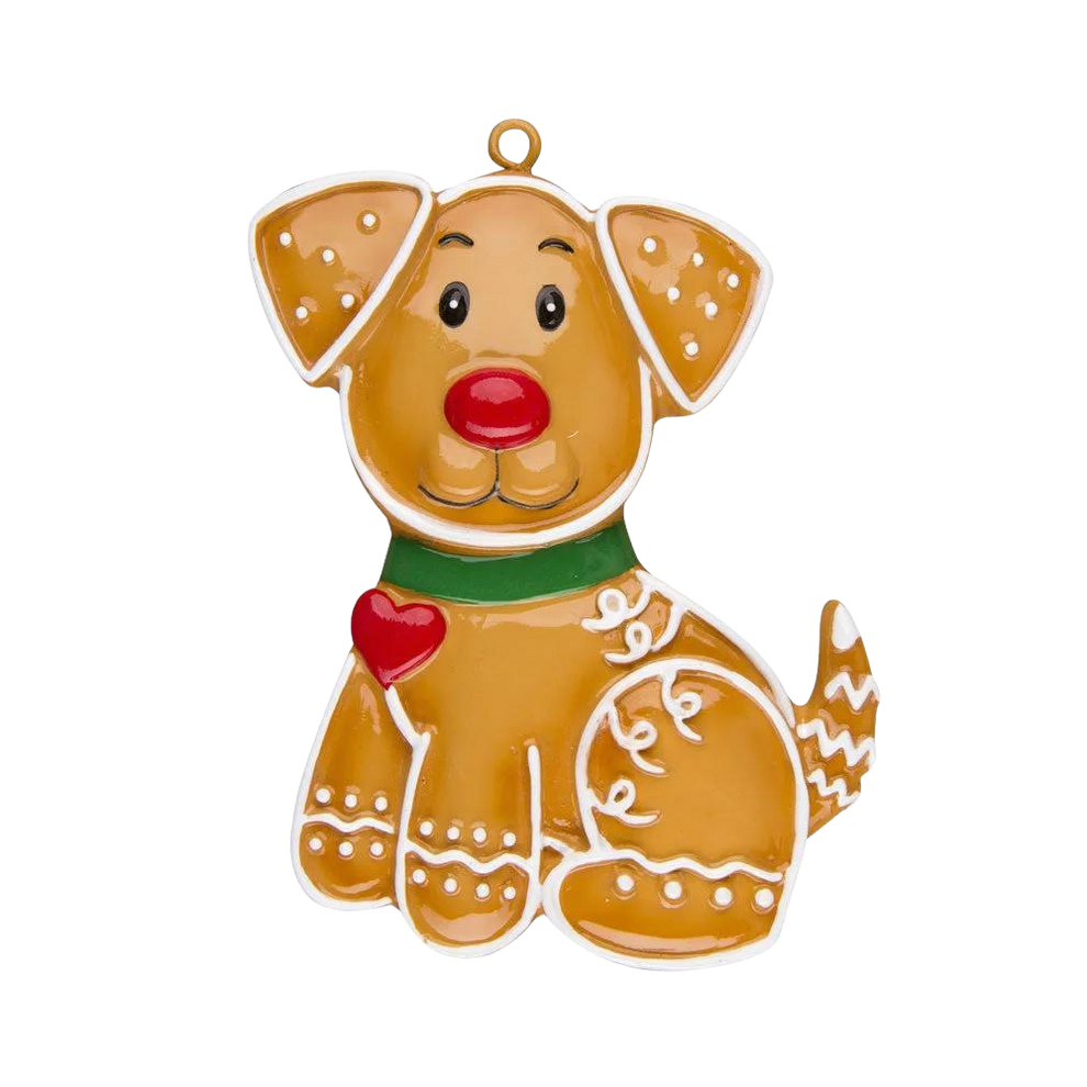 Gingerbread Dog Personalised Tree Decoration
