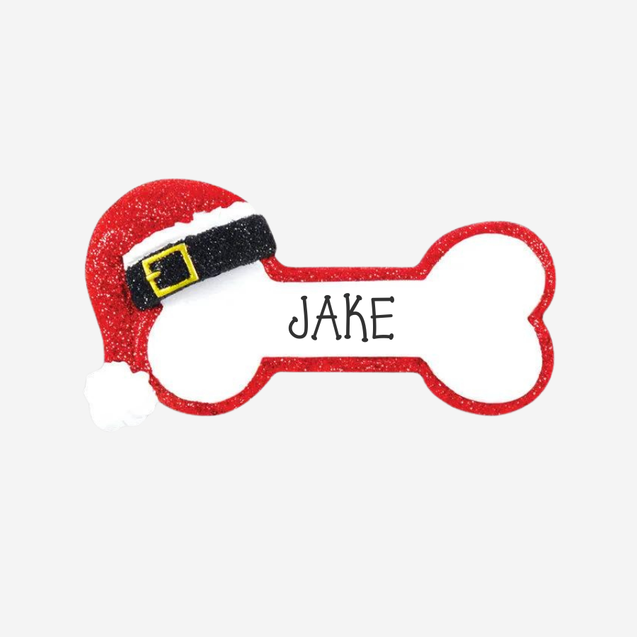 Santa Dog Bone Personalised Christmas Decoration