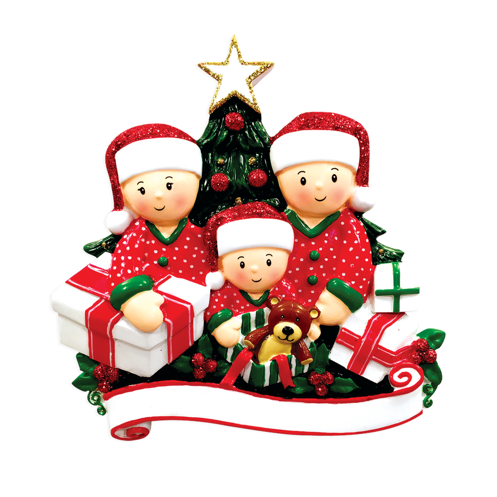 Opening Presents Personalised Tree Decoration