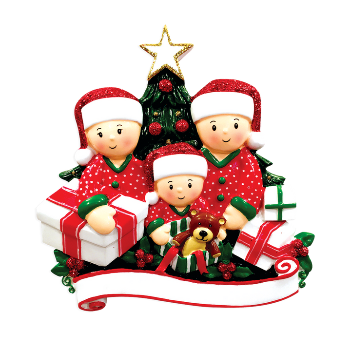 Opening Presents Personalised Tree Decoration