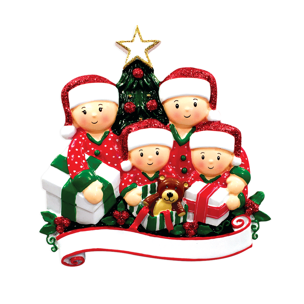 Opening Presents Personalised Tree Decoration